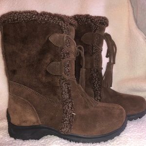 Lands' End Suede Winter mid-calf boots size 7.5 D